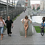 Pretty exhibitionists on the streets. Walking semi- and fully nude